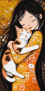 Opakowanie Malowanie po numerach -Kot na rękach 40x80cm