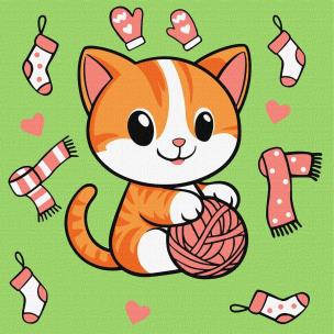 Opakowanie Malowanie po numerach - Kotek i kłębuszek 1 Kids