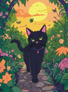 Opakowanie Malowanie po numerach - Kotek w ogrodzie 30x40cm