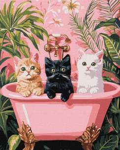 Opakowanie Malowanie po numerach - Koty w łazience 30x40cm