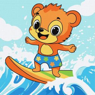 Opakowanie Malowanie po numerach - Lato.Niedźwiedź łapie falę