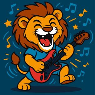 Opakowanie Malowanie po numerach - Lew z gitarą Kids 25x25cm