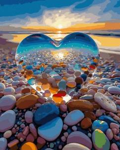 Opakowanie Malowanie po numerach - Serce plaża 40x50cm
