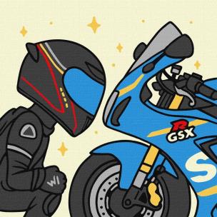 Opakowanie Malowanie po numerach -Ukochany motocykl 25x25