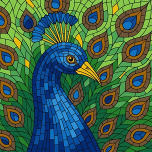 Opakowanie Malowanie po numerach - Witraż. Paw 30x30cm