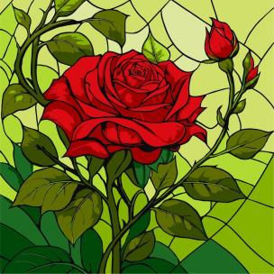 Opakowanie Malowanie po numerach - Witraż. Róża 30x30cm