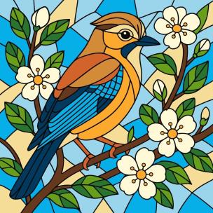 Opakowanie Malowanie po numerach - Witraż. Sójka 30x30cm