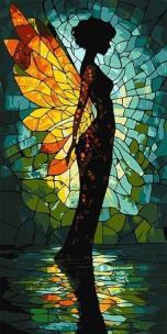 Opakowanie Malowanie po numerach - Witrażowy anioł 40x80cm