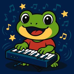 Opakowanie Malowanie po numerach - Żaba z pianinem Kids