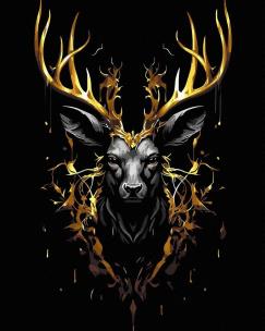 Opakowanie Malowanie po numerach + złota farba - Złoty jeleń