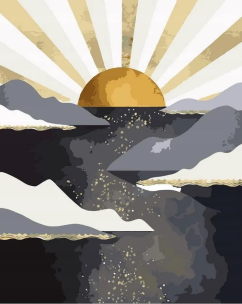 Opakowanie Malowanie po numerach - Złote promienie 40x50cm