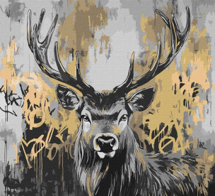 Opakowanie Malowanie po numerach - Złoty jeleń metal 40x40cm