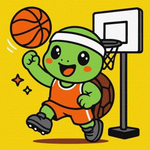 Opakowanie Malowanie po numerach - Żółwik gra w koszykówkę