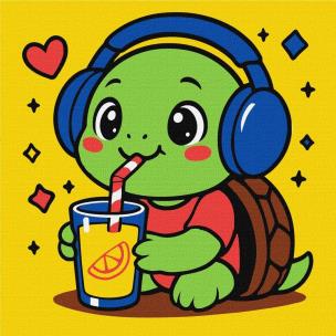 Opakowanie Malowanie po numerach - Żółwik pije lemoniadę