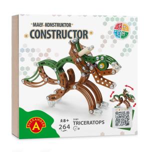 Mały konstruktor Triceratops 264 elementy. Wydawca: ALEXANDER GRY. Multiszop.pl Opakowanie Mały konstruktor Triceratops 264 elementy