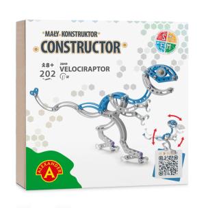 Mały konstruktor Velociraptor 202 elementy. Wydawca: ALEXANDER GRY. Multiszop.pl Opakowanie Mały konstruktor Velociraptor 202 elementy