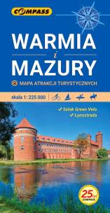 Mapa atrakcji tur. - Warmia i Mazury 1:225 000 w.3. Wydawca: Compass sp z o.o.. Multiszop.pl Opakowanie Mapa atrakcji tur. - Warmia i Mazury 1:225 000 w.3
