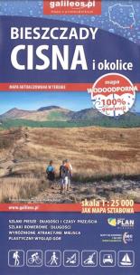 Mapa tur. - Bieszczady, Cisna i... 1:25 000 syn.. Autor: red. Grzegorz Zwoliński. Multiszop.pl Okładka książki Mapa tur. - Bieszczady, Cisna i... 1:25 000 syn.