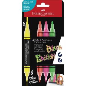 Marker akrylowy Black Edition 4kol FABER-CASTELL. Wydawca: Faber Castell. Multiszop.pl Opakowanie Marker akrylowy Black Edition 4kol FABER-CASTELL
