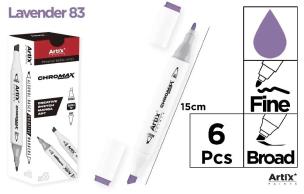 Opakowanie Marker Chromax z 2 końcówk. lavender 83 (6szt)