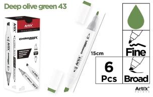 Opakowanie Marker Chromax z 2 końcówk. olive green 43 (6szt)