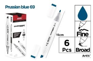 Opakowanie Marker Chromax z 2 końcówk prussian blue 69 (6szt)