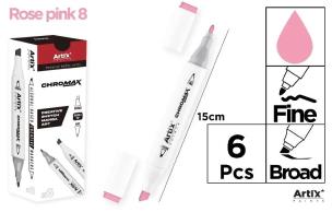 Opakowanie Marker Chromax z 2 końcówk. rose pink 8 (6szt)