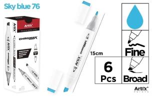 Opakowanie Marker Chromax z 2 końcówk. sky blue 76 (6szt)