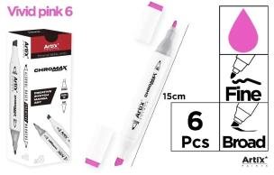 Opakowanie Marker Chromax z 2 końcówk. vivid pink 6 (6szt)