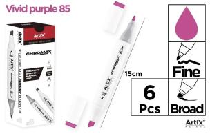 Opakowanie Marker Chromax z 2 końcówk. vivid purple 85 (6szt)