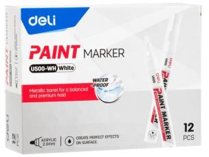 Opakowanie Marker olejowy 2mm biały (12szt) DELI