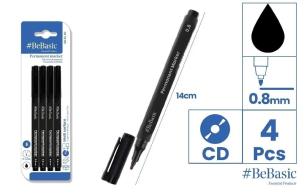 Opakowanie Marker permanentny 4szt czarny