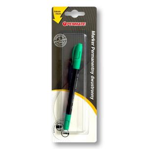 Opakowanie Marker permanentny dwustronny zielony PENMATE