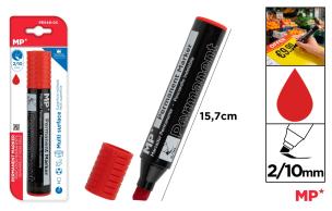 Opakowanie Marker permanentny z płaską końcówką MP 2/10mm czerwony blister