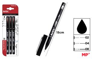 Opakowanie Marker precyzyjny kaligraficzny czarny 3szt.blister