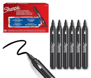 Opakowanie Markery akrylowe czarne (6szt)