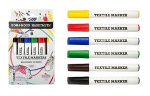 Opakowanie Markery do tkanin 2,5mm 6 kolorów