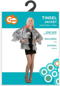 Opakowanie Marynarka dla dorosłych Tinsel srebrna rozm. uniw