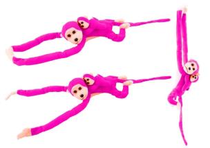 Maskotka małpka z dzieckiem ciemno różowa 90cm. Wydawca: Leantoys. Multiszop.pl Opakowanie Maskotka małpka z dzieckiem ciemno różowa 90cm