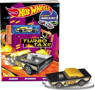 Okładka książki Mattel Hot Wheels Turbo Taxi zadania + naklejki