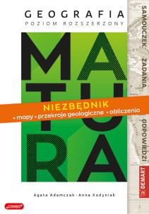 Matura. Geografia Niezbędnik - mapy, przekroje geologiczne, obliczenia. Autor: Adamczak Agata, Kodyniak Anna. Multiszop.pl Okładka książki Matura. Geografia Niezbędnik - mapy, przekroje geologiczne, obliczenia