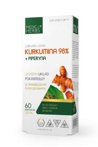 Zdjęcie produktu Medica Herbs Kurkumina 98% + piperyna 60kaps