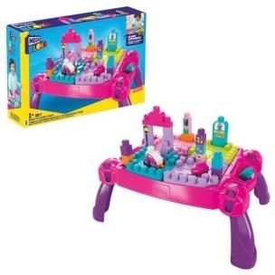 Mega Bloks Stolik z klockami Buduj i ucz się róż. Wydawca: Mattel. Multiszop.pl Opakowanie Mega Bloks Stolik z klockami Buduj i ucz się róż