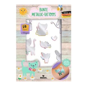 Metaliczne Kolorowe Tatuaże 28szt. Wydawca: Moses. Multiszop.pl Opakowanie Metaliczne Kolorowe Tatuaże 28szt