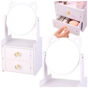 Opakowanie Mini toaletka lusterko do makijażu drewniana biała