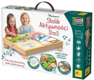 Montessori Biurko aktywności 3w1. Wydawca: Lisciani. Multiszop.pl Opakowanie Montessori Biurko aktywności 3w1