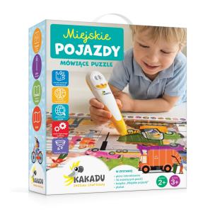 Okładka książki Mówiące puzzle interaktywne 'Miejskie pojazdy'