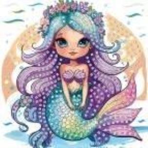 Opakowanie Mozaika piankowa syrenka 25x25cm