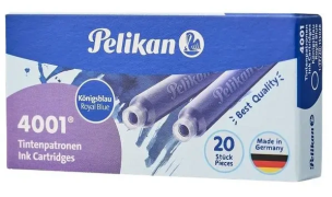 Naboje atramentowe krótkie 20szt niebieski. Wydawca: Pelikan. Multiszop.pl Opakowanie Naboje atramentowe krótkie 20szt niebieski