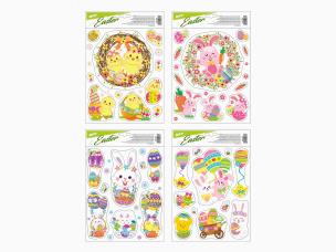 Opakowanie Naklejka na okno brokat Wielkanoc 30x42cm MIX